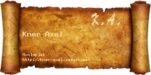 Kner Axel névjegykártya